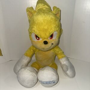RARE Sonic The Hedgehog 2 Build A Bear Super Sonic Yellow Plush Stuffed BAB